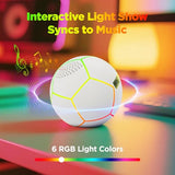 Glow in The Dark Soccer Ball Bluetooth Speaker, Light Up Ball with 6 RGB Lighting Modes, Mini Portable Wireless Speaker for Home Office Desk Decor,
