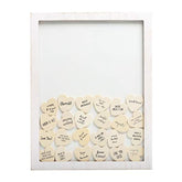 Wedding Guestbook Token Frame, Includes 50 Heart Tokens, Perfect For Wedding Reception Or Bridal Shower, Distressed White