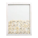 Wedding Guestbook Token Frame, Includes 50 Heart Tokens, Perfect For Wedding Reception Or Bridal Shower, Distressed White