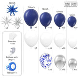 153-Piece Navy Blue & Silver Balloon Garland Kit with Stars β Multi-Size Balloons for Parties