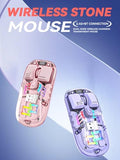 Rgb Mouse Transparent, Mouse Rechargeable, Noiseless Computer Mouse With Usb Receiver, 1600 Adjustable Dpi Optical Cordless Computer Mouse (Black)