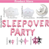 47pcs Pink Sleepover Party Decorations, Moon, Star Balloons, Banner for Girls