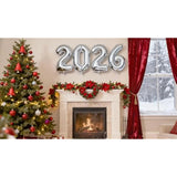 40-Inch Silver "2026" Number Balloons Large Foil New Year’s & Graduation Decor