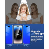 2 Pack For Iphone 15 Privacy Screen Protector For Iphone 14 Pro , 25 Degree Anti Spy Anti-Blue Light Tempered Glass Blue Gradient With Easy Installation Shatterproof Case Friendly (6.1 Inch Blue)