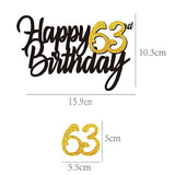 Happy 63Rd Birthday Cake Toppers Glitter 63Rd Anniversary Cake Topper 63 Years Loved Bday Decorations 63 Gold Birthday Cake Decorations Sixty-Three Party Supplies For Women Men(Black Gold)