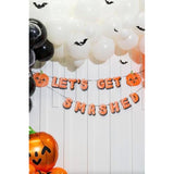 Lets Get Smashed Halloween Banner Pumpkin Design Indoor Party Mantle Decor