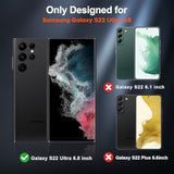 Designed For Samsung Galaxy S22 Ultra Case,12 Ft Grade Drop Protection,Dual Layer Heavy Duty Protective Cover Shockproof With Non-Slip Phone Case For Galaxy S22 Ultra 6.8 Inch,Black