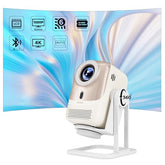 Kp1 Portable Movie Projector,Smart Projector With Wifi 6 And Bt5.2, 450 Ansi Support 4K Native 1080P, Auto Focus& Auto Keystone ,360°Adjustable Stand,Compatible With Ios/Android/Hdmi