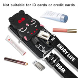 For Samsung Galaxy S24 Ultra Case, Cute Black Lucky Cat Coin Purse Fancy Phone Case For Women Girls With Crossbody Strap Kawaii Soft Silicone Cover For Galaxy S24 Ultra