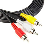 10Ft Rca Audio/Video Composite Cable Dvd/Vcr/Sat Yellow/White/Red Connectors 3 Male To 3 Male