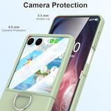 For Samsung Galaxy Z Flip 7 Case With Screen Protector Ring Shockproof Protective Cover Flip Z 7 Phone Case For Galaxy Z Flip 7 5G 2025 - Green