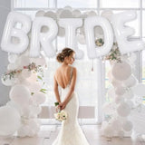 40 Inch White Bride Balloons, Giant Bride To Be Balloons, Bride Letter Balloon, Bachelorette Party Balloon, Bridal Photo Booth Bridal Banner For Wedding Bachelorette Party Decorations (White)