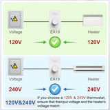 Dual Voltage (110V-265V) 4-Wire Manual Electric Baseboard Heater Thermostat For Home