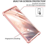 For Galaxy Note 20 Ultra Case With Screen Protector Clear Electroplated Metal 360 Full Body Rugged Protective Shockproof Hard Cover Heavy Duty Defender Bumper For Samsung Note 20 Ultra 5G Pink