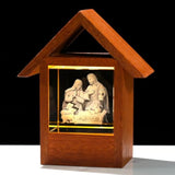 Nativity Jesus Lamp Christian Gifts For Women 3D Engraved Wooden House Night Light, Religious Gifts For Mom Grandma Christmas Presents For Home Decor