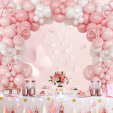 145Pcs Pink Balloon Arch Kit Bow Balloons for Birthdays, Showers & Reveals