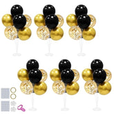 6 Set Balloon Stand With Balloons, Black And Gold Party Decorations, Birthday Graduation Retirement Father'S Day Halloween New Years Decorations 2025