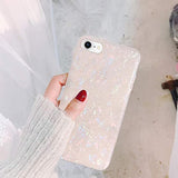 Luxury Sparkle Translucent Clear Thinfoil Design Slim Soft Silicone Phone Case for iPhone SE 2022/2020, iPhone 8, iPhone 7, 4.7 inch