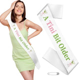 Martini Birthday Party Decorations A Tini Bit Older Sash For Women Girls Espresso Themed Birthday Party For Tini Bar Bridal Shower Bachelorette Bridal Shower Supplies(Pink And Green)