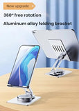 Aluminum Cell Phone & Tablet Stand for Desk,360° Rotating Foldable Mobile Stand,Home Office Desk Accessories Gifts for iPhone 17 16 15 14 Pro Max,