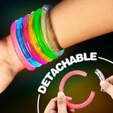 100pcs Light Up Glasses & LED Bracelets 6 Colors 3 Modes Glow Party Favors