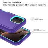 Phone Case For Iphone 16 Case With Hd Screen Protector, Heavy Duty Shockproof & Dustproof & Dropproof 3-Layer Cover Phone Case For Iphone 16 (6.1'')(Purplesskyblue)