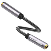 3.5mm Female to Female TRRS Aux Extension Cable 6in Crystal Nylon Braided