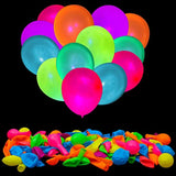 100-Pcs UV Neon Glow Balloons for Blacklight Parties & Decorations