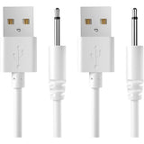 2Pack Charger Cable Compatible With Shibari Mini Halo Vibrator Replacement Dc 2.5Mm Charging Cable Cord Accessory For Shibari Mini Halo Vibrator, White-2.2Ft