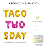 Qinsly'S 14Pcs Taco Twosday Birthday Party Kit - Fiesta Themed Banner, Balloons, Cactus Decorations For Taco 2Sday Celebration