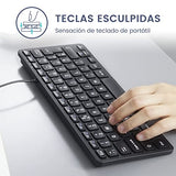 Periboard-432 Mini Usb Keyboard With Cable Type X Scissor Keys Large Print Letters Spanish Qwerty