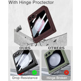 For Samsung Galaxy Z Flip 5 Case, Hinge Protection, Built-In Screen Protector, Wireless Charging, Shockproof, Anti Scratch Slim Phone Protective Cover For Galaxy Z Flip 5, 2023 Wine
