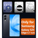 For Samsung Galaxy S25 Edge Case: Magnetic Matte Textured Military Grade Drop Protection Translucent Cell Phone Cover - Slim Rugged Durable Shockproof Protective Phonecase (Black-6.7 Inch)