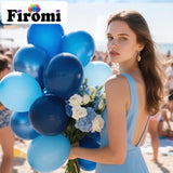 70-Pc Metallic & Navy Blue Balloon Set – 12" Chrome Balloons for Birthday & Baby Shower