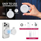 Magnetic Selfie Light, Folding Phone Ring Light Compatible with iPhone Magsafe, CRI97 360° LED Selfie Ring Fill Light with Mirror for Video