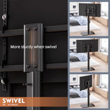 Universal Floor TV Stand with Mount 80 Degree Swivel Height Adjustable and Space Saving Design for Most 27 to 65 inch LCD, LED OLED TVs, Perfect for