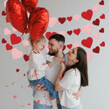 Valentine Decoration 4 Pack Felt Hanging Heart Banner Happy Valentines Garland Sign Pink Red Heart Banner Love Decor Wedding Engagement Proposal Anniversary Backdrop Party Supplies Diy Banner