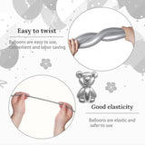 260 Metallic Silver Long Balloons 100pcs for Garland Twisting Party Decor