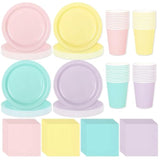 244Pcs Pastel Dinnerware Set for 48 β Plates, Cups, Napkins in 4 Colors