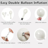 Pearl White Balloons Arch Kit, Double Stuffed White Balloon Arch Kit Different Sizes 18/12/10/5Inch White Latex Balloons For Wedding Bridal Anniversary Birthday Party Decoration