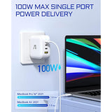 100W Gan Wall Charger, 4-Ports Pd 100W Max Fast Usb C Charging Adapter, Foldable Compact Charger Block Compatible With Macbook Pro Air, Ipad Pro, Iphone 14,Galaxy S9 And More