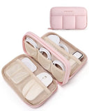 Electronics Organizer Travel Case, Cord Storage For Chargers Cables Phones, Compact Tech Accessories Pouch, Pink