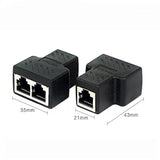 Rj45 Splitter Adapter, Usb 1 To 2 Network Connector Dual Lan Ethernet Socket 8