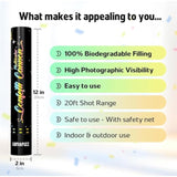 6-Pack 12-Inch Biodegradable Confetti Cannons Multicolor for Parties and Weddings