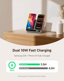 Dual Wireless Charger Stand, 504, Foldable Wireless Charging Station Pad for iPhone Air/17/16/15/ Series, Galaxy S25/S24/S23, Android Phones,