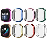 8 Pack Case Compatible With Fitbit Versa 3 / Sense Screen Protector, Ultra Slim Tpu Plated Cover Anti-Scratch All Around Bumper Shell Accessories For Fitbit Sense/Versa 3 Smartwatch, Women Men