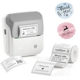 B31 Label Maker Machine With Tape, 3 Inch Portable Label Printer For Barcode, Address, Logo, Tag Labeling, Thermal Sticker Maker Compatible With Smartphones & Pc, Grey White