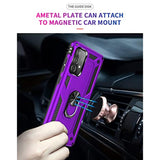 Samsung A52 Case with HD Screen Protector, Military-Grade Ring Holder Kickstand Car Mount, Shockproof Cover for Samsung Galaxy A52, Purple