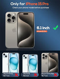 2 Pack Screen Protector for iPhone 15 Pro with 2 Pack Camera Lens Protector?Auto-Alignment?Premium Tempered Glass Film 9H Hardness?Dust-free?Scratch