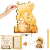 Winnie Guest Book Alternative - Ideas Baby Gender Reveal Party With 60 Bee Wood Slices To Diy Meaningful Guestbook Keepsake Guest Book With Baby Sonogram Photo Frame For Baby Shower Decoration